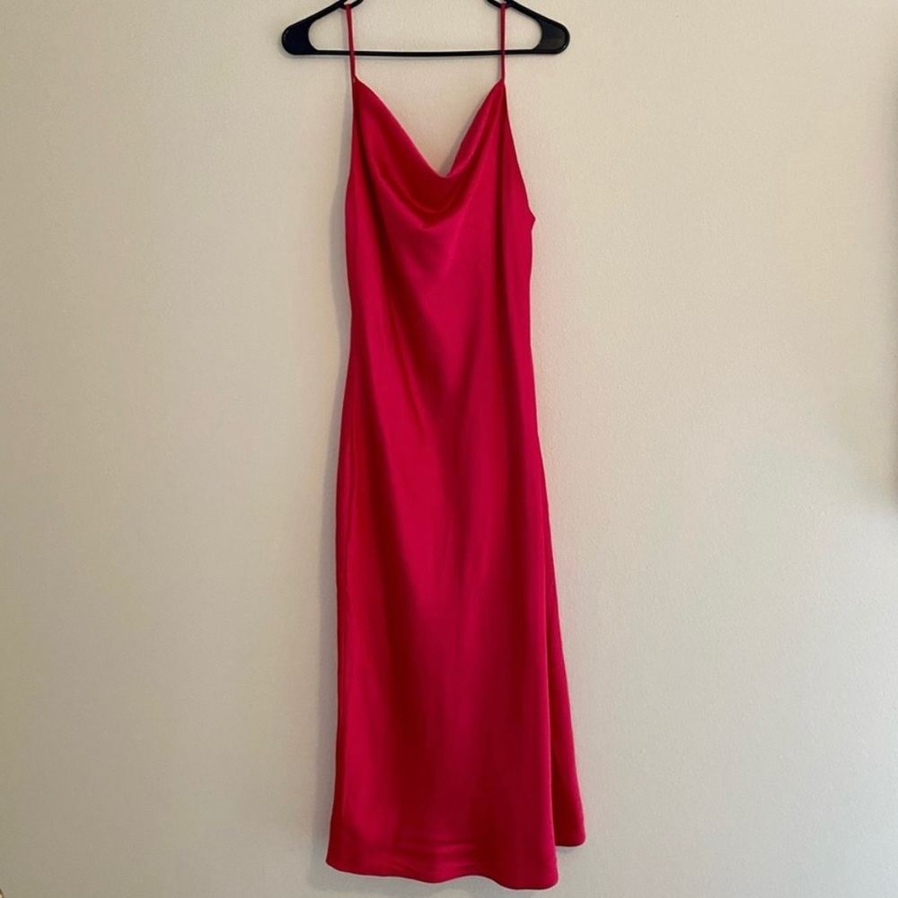 Satin-style Cowl Neck Slip Dress